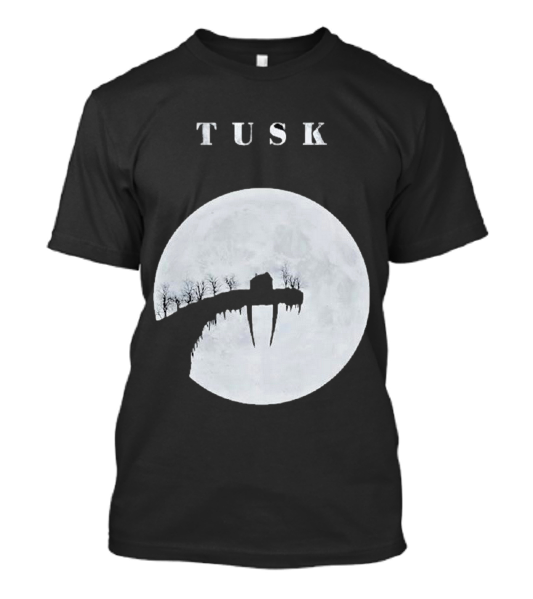 Tusk The Great Darkness House On Cliff Silhouette With Full Moon T-Shirt