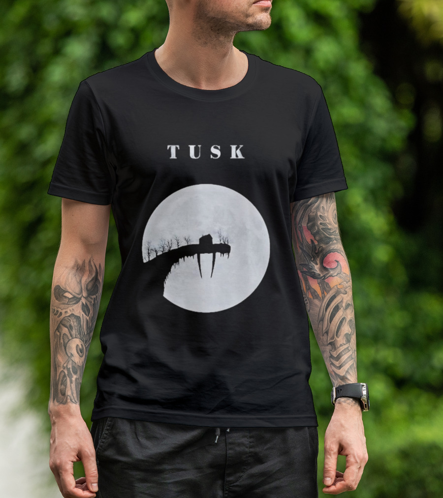 Tusk The Great Darkness House On Cliff Silhouette With Full Moon T-Shirt