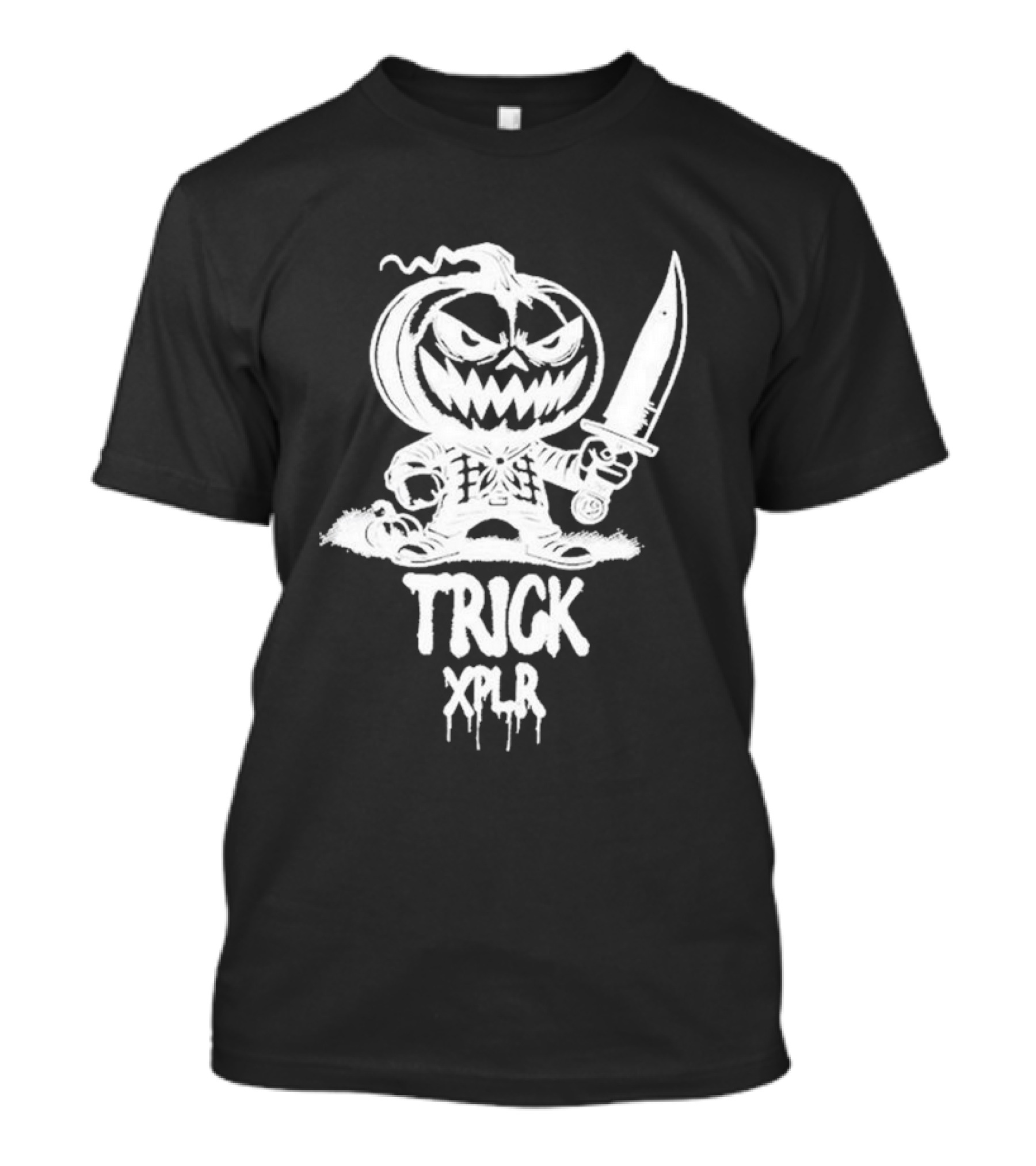 Xplr Trick Halloween Pumpkin Knife Character T-Shirt