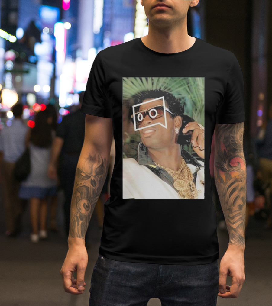 Lebron James Deion Sanders Image With Bold Glasses T-Shirt
