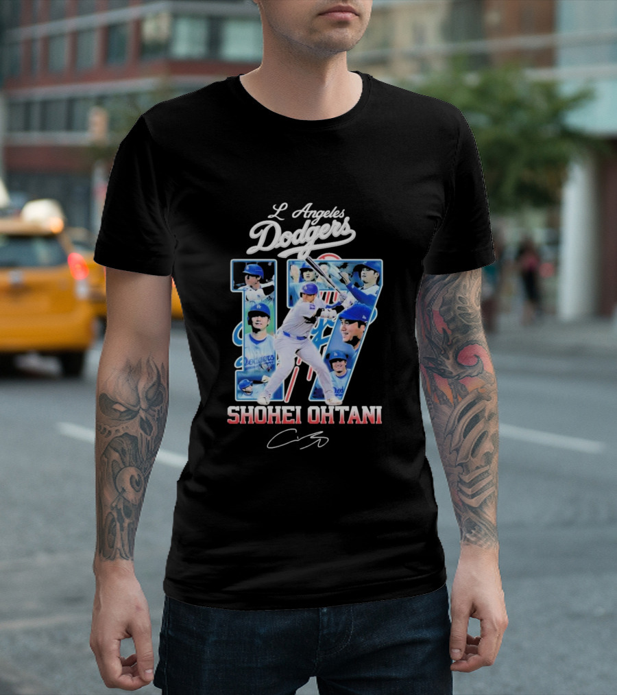 Los Angeles Dodgers Shohei Ohtani Number 17 Dodgers Baseball Star T-Shirt