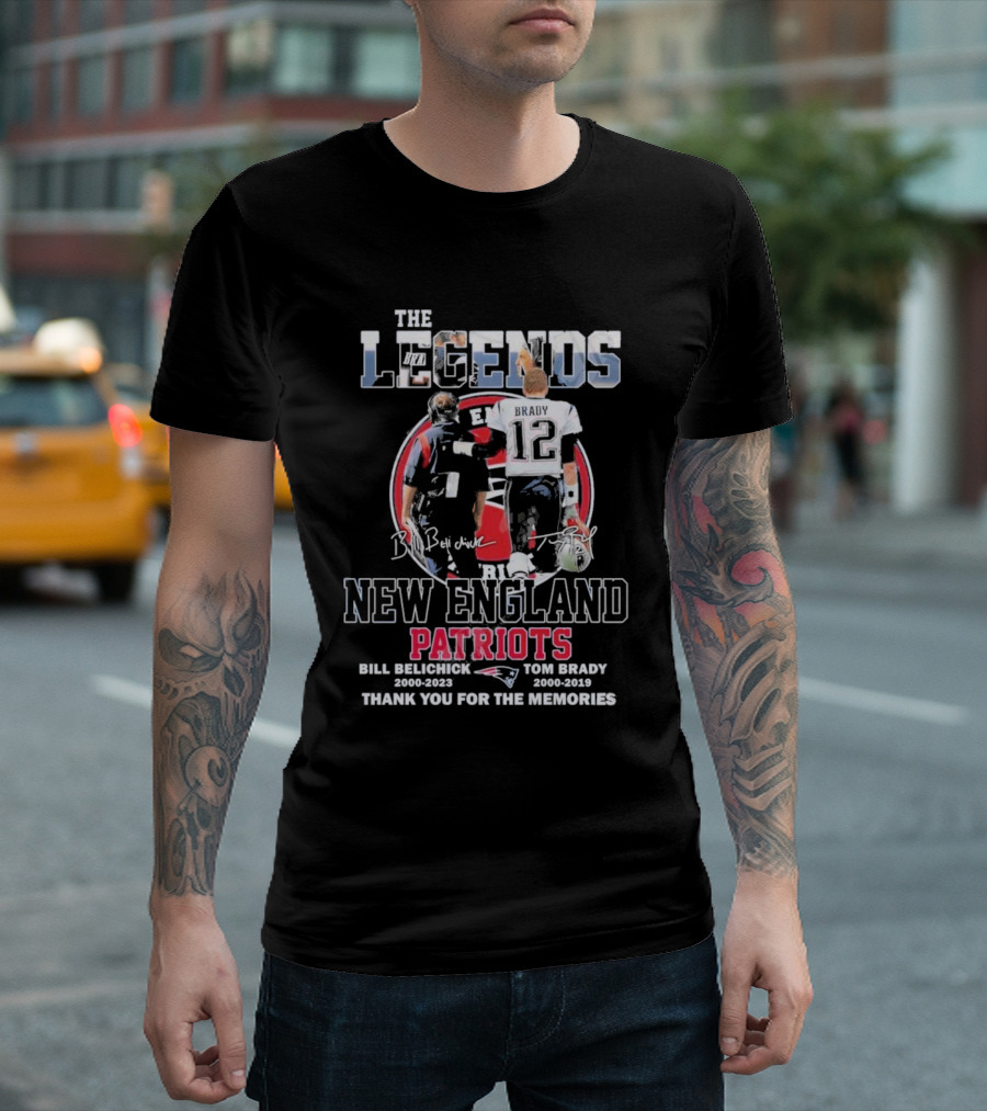 The Legends Bill Belichick Tom Brady New England Patriots Thank You For The Memories T-Shirt