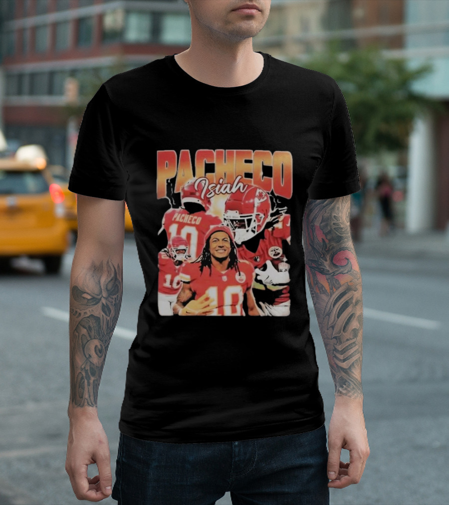 Pacheco Isiah Number 10 Red Football Jersey T-Shirt