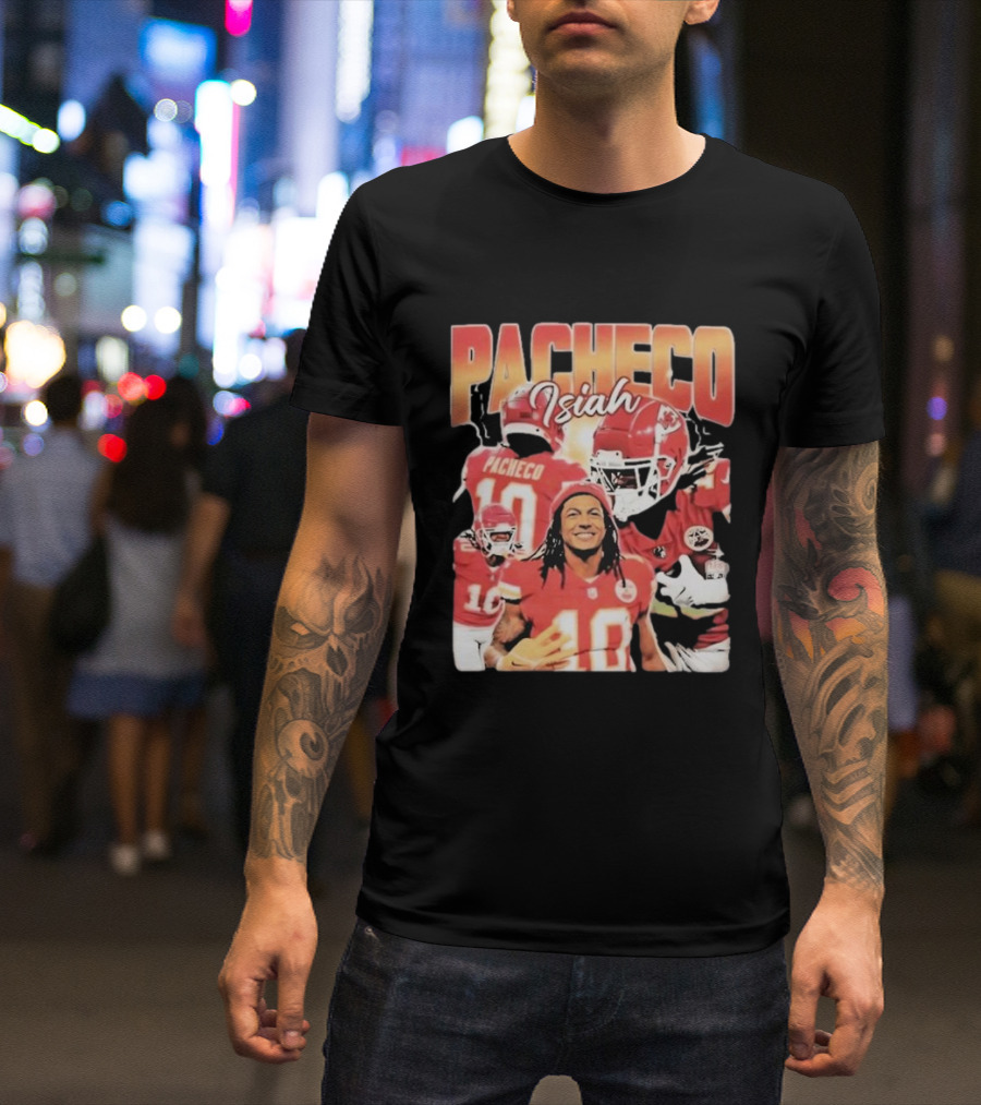 Pacheco Isiah Number 10 Red Football Jersey T-Shirt