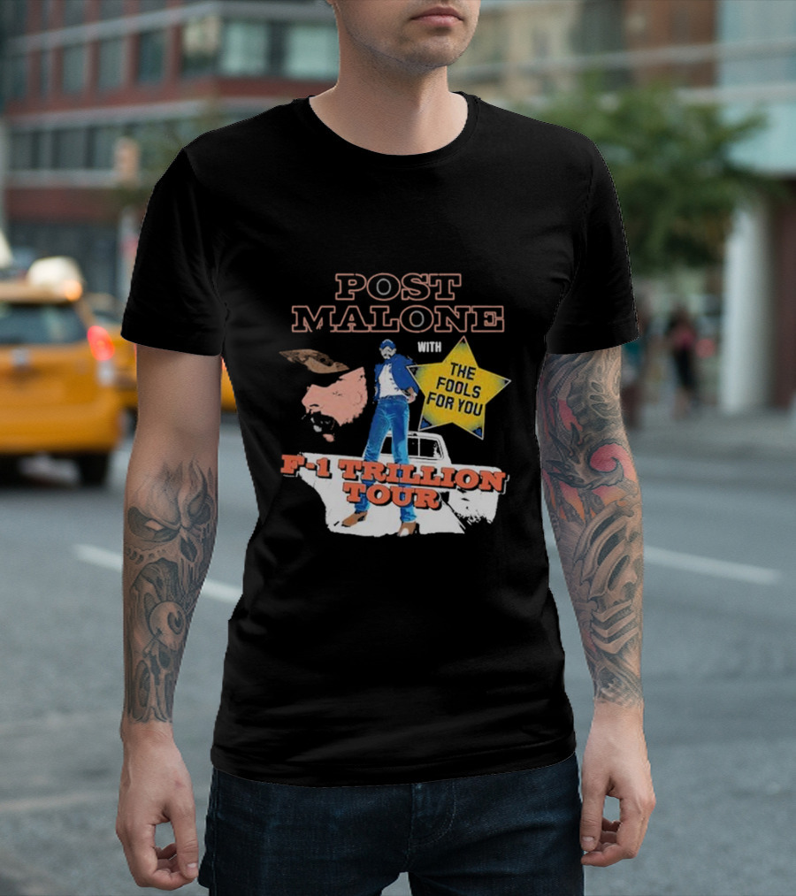 Post Malone with The Fools For You F-1 Trillion Tour T-Shirt