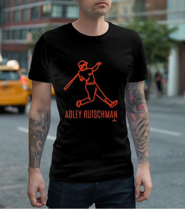 Adley Rutschman Baseball Swing Retro Line T-Shirt