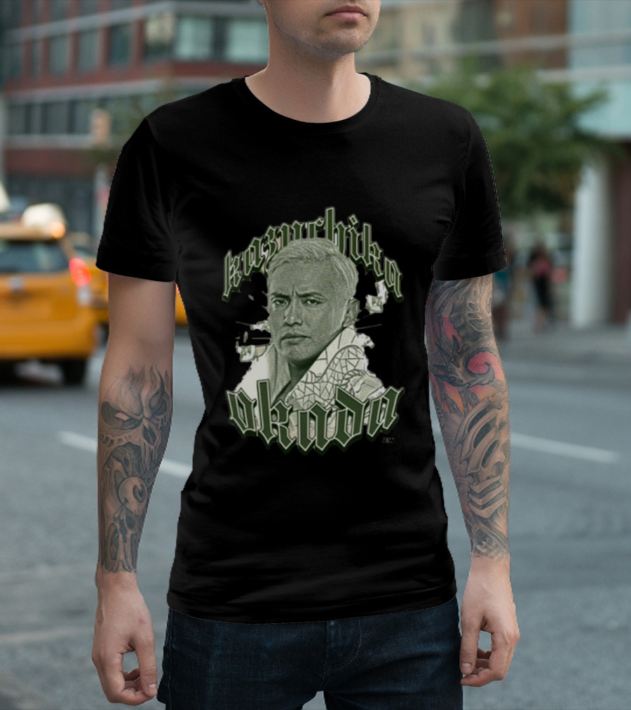 Kazuchika Okada Green Portrait with Geometric Elements T-Shirt