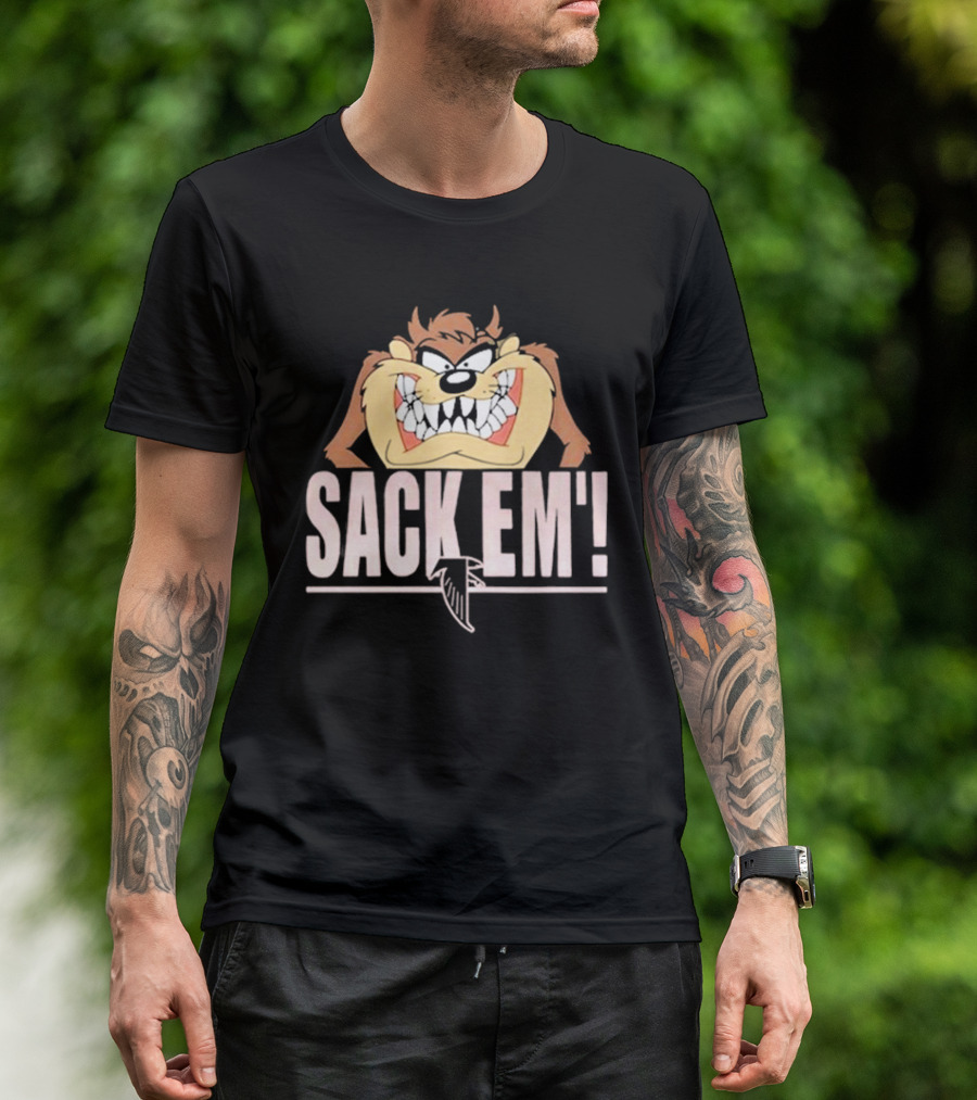 Looney Tunes Taz Sack Em Atlanta Falcons T-Shirt