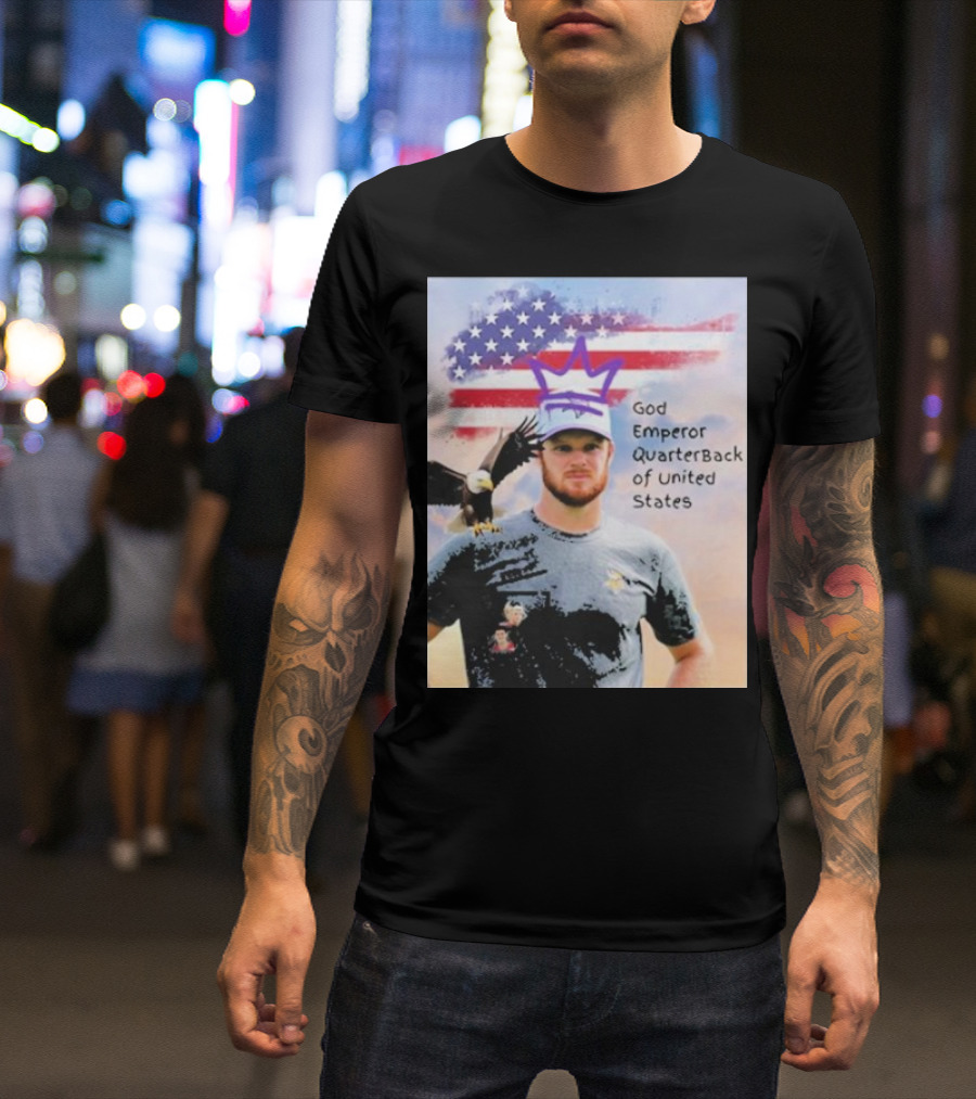 God Emperor Quarterback Of United States With American Flag And Eagle T-Shirt