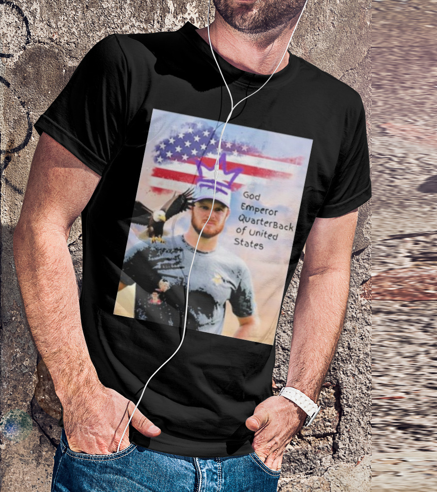 God Emperor Quarterback Of United States With American Flag And Eagle T-Shirt