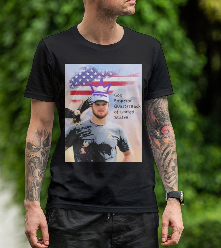God Emperor Quarterback Of United States With American Flag And Eagle T-Shirt