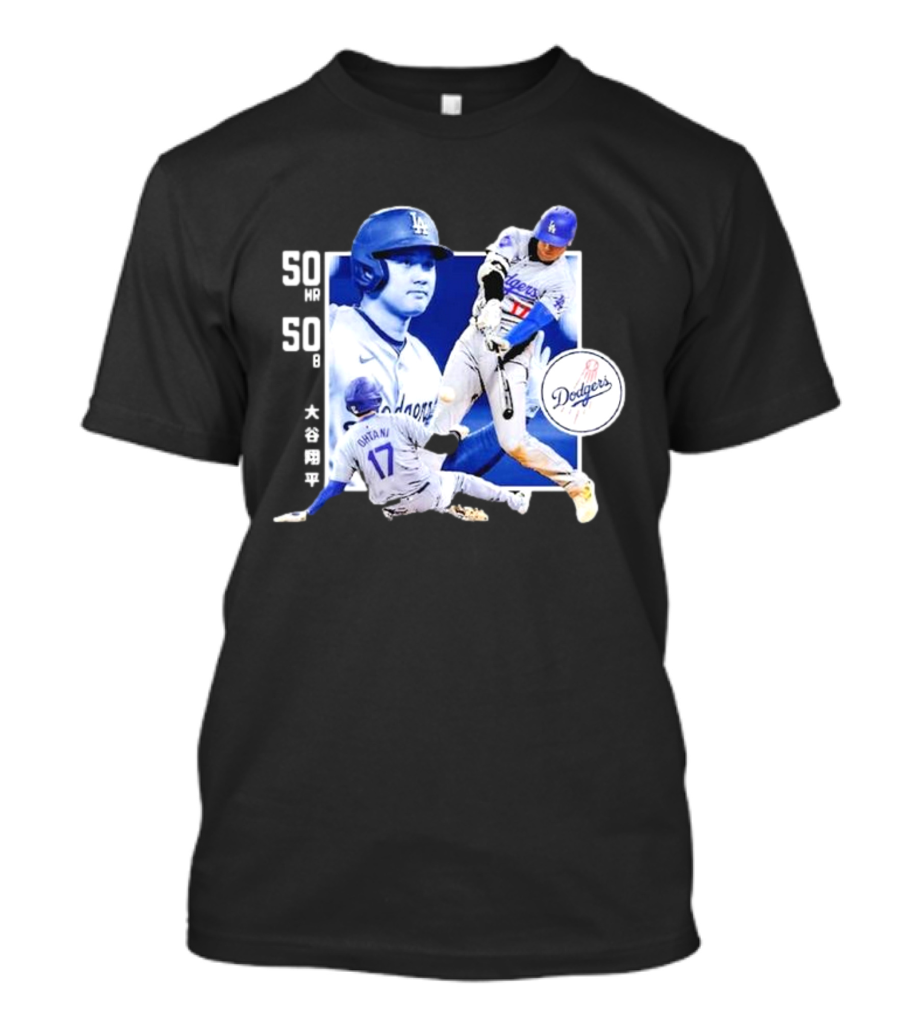 Shohei Ohtani Dodgers 50 HR 50 SB Historic Achievement T-Shirt