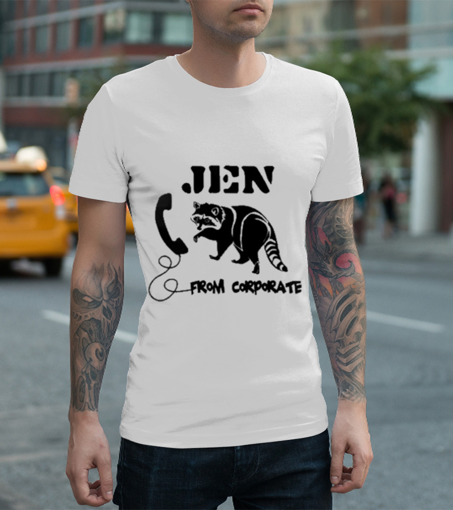 W0ahhkate Jen From Corporate Raccoon Telephone T-Shirt