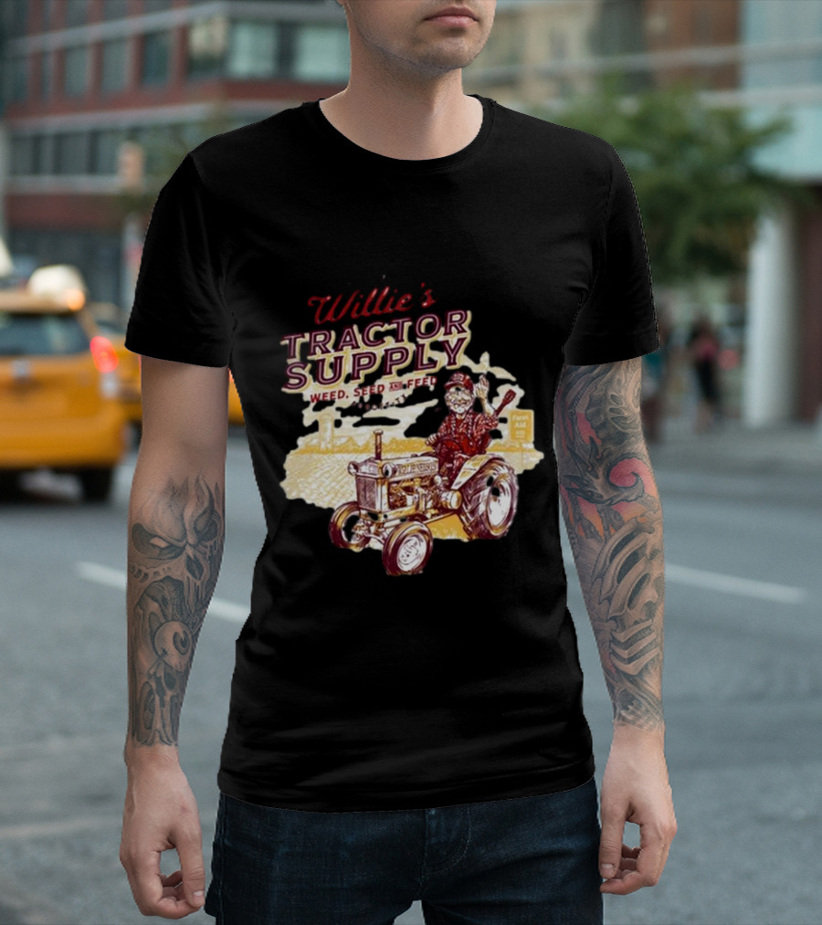 Willie Nelson Willie's Tractor Supply Weed Seed Feed Farm Aid T-Shirt