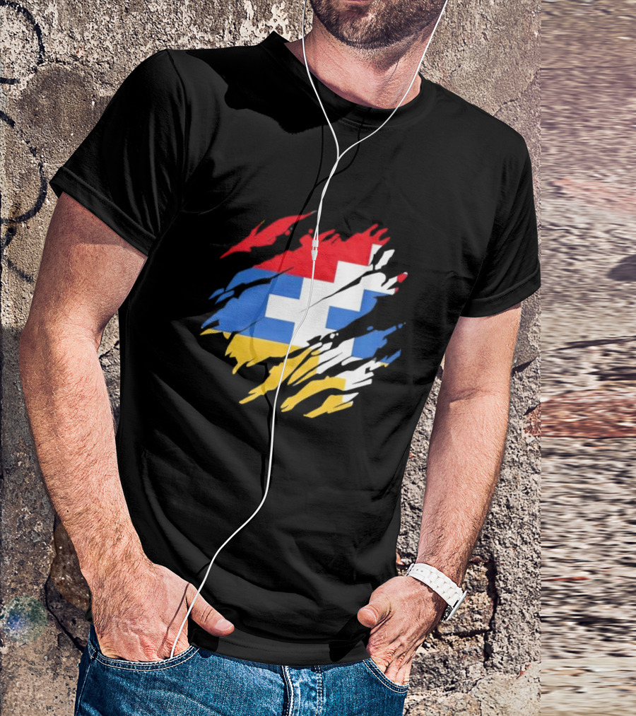 Nagorno-Karabakh Flag Ripped T-Shirt