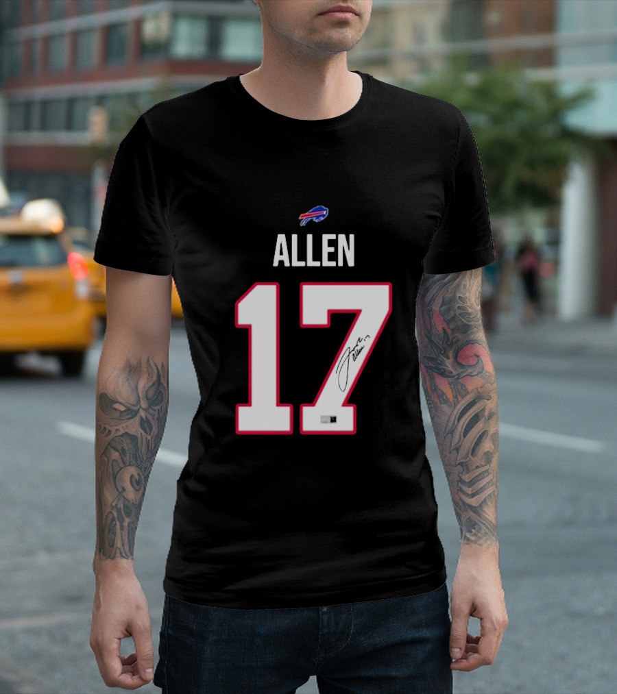 Buffalo Bills Allen 17 Signature Jersey T-Shirt