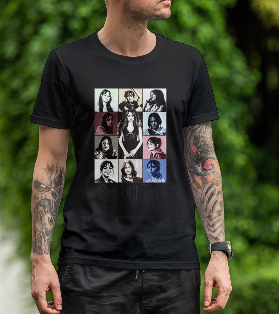 Fuzeprint Jenna Ortega Nine Eras Collage T-Shirt
