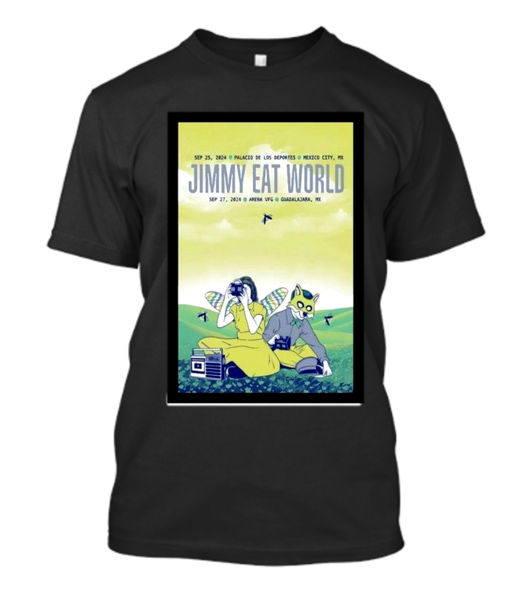 Jimmy Eat World Mexico City Palacio De Los Deportes Guadalajara Arena VFG Tour Sep 25 2024 Sep 27 T-Shirt