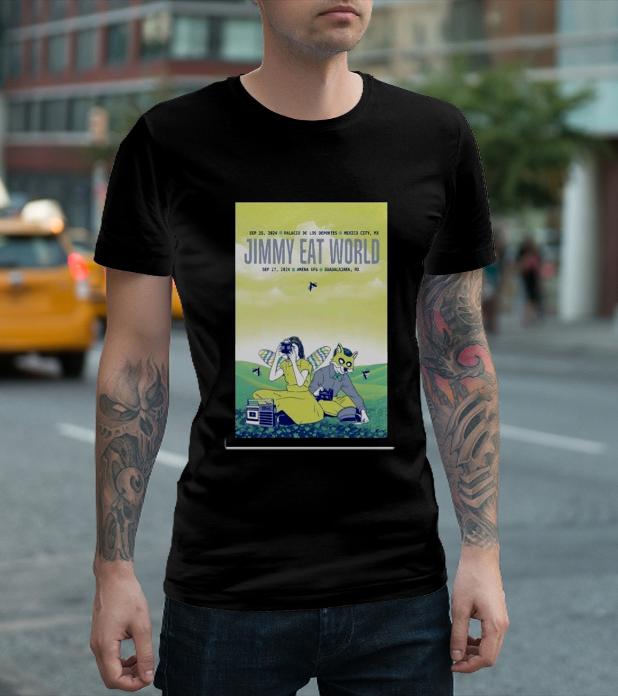 Jimmy Eat World Mexico City Palacio De Los Deportes Guadalajara Arena VFG Tour Sep 25 2024 Sep 27 T-Shirt