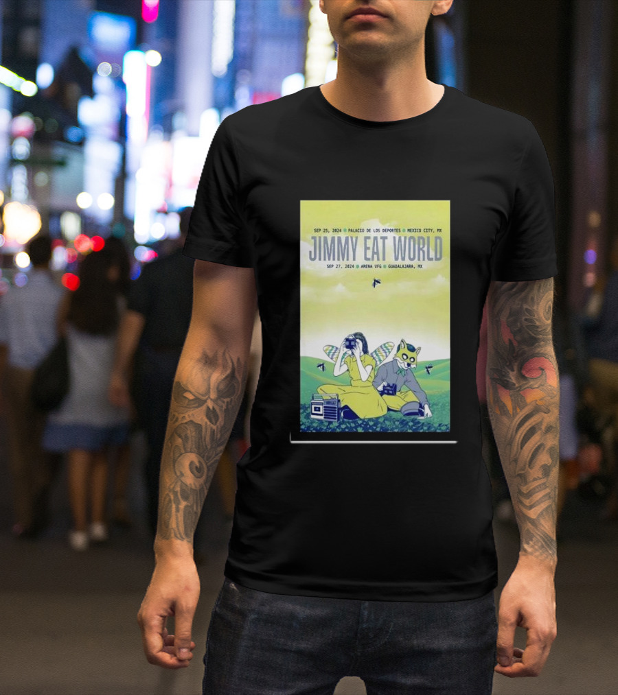 Jimmy Eat World Mexico City Palacio De Los Deportes Guadalajara Arena VFG Tour Sep 25 2024 Sep 27 T-Shirt
