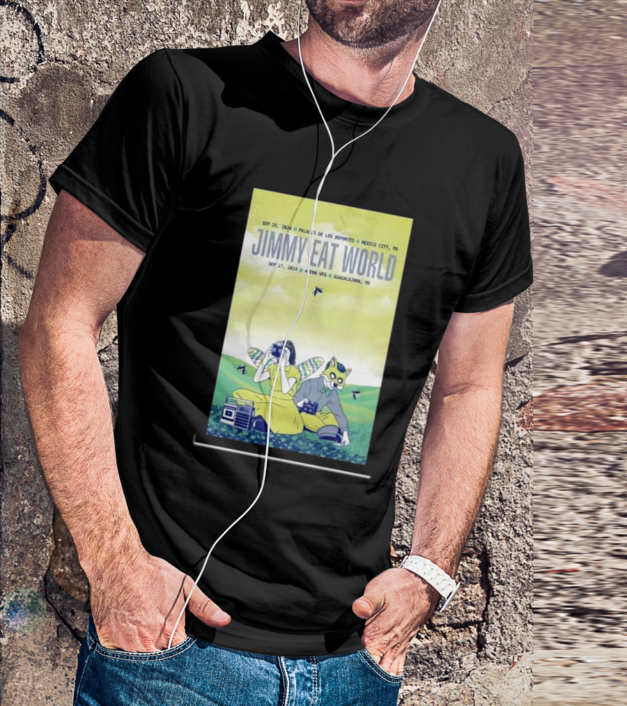 Jimmy Eat World Mexico City Palacio De Los Deportes Guadalajara Arena VFG Tour Sep 25 2024 Sep 27 T-Shirt