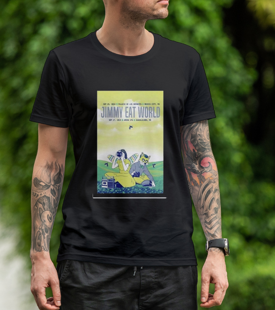 Jimmy Eat World Mexico City Palacio De Los Deportes Guadalajara Arena VFG Tour Sep 25 2024 Sep 27 T-Shirt