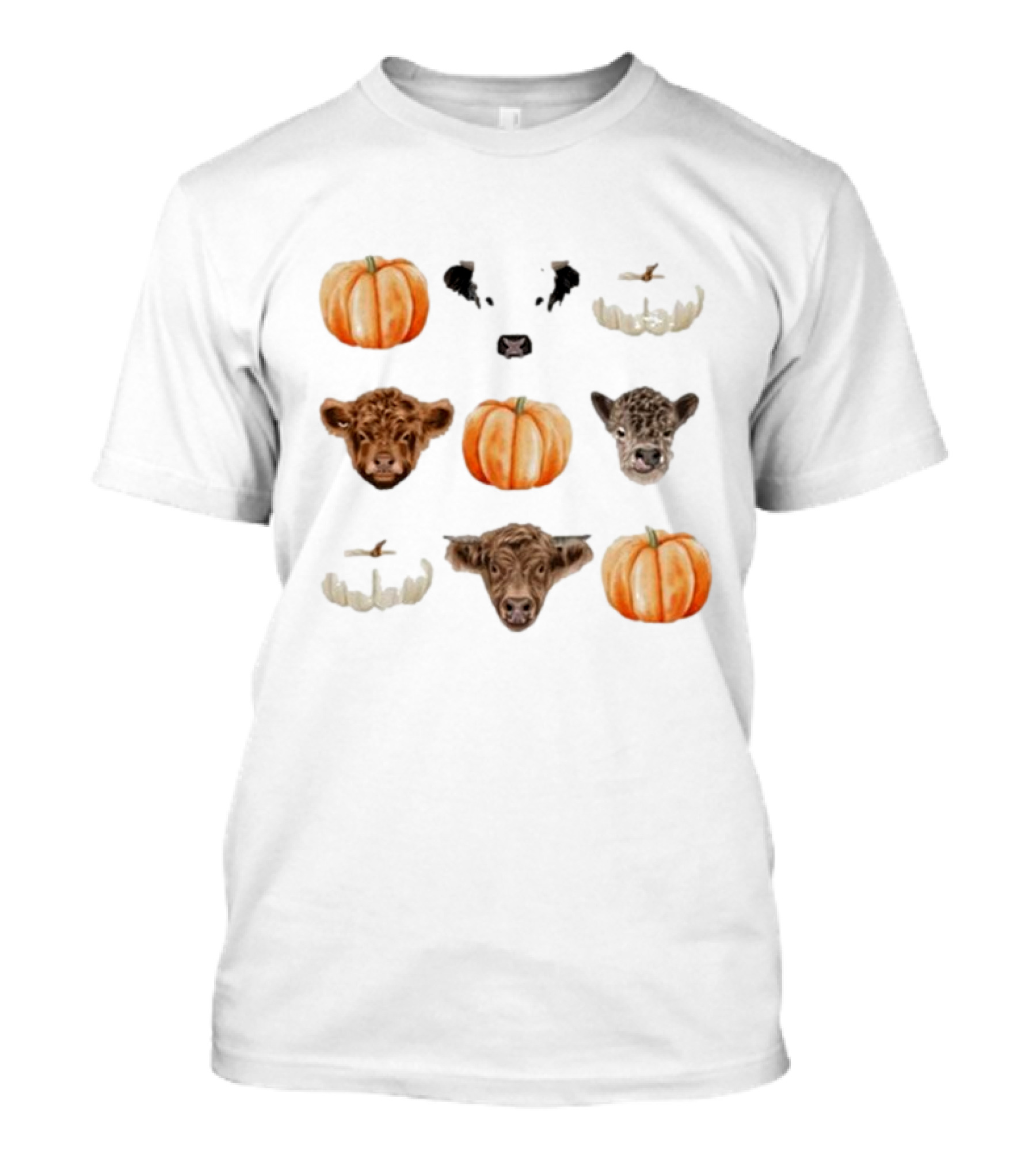 Katie Van Slyke Mini Cows Pumpkins Arrangement T-Shirt