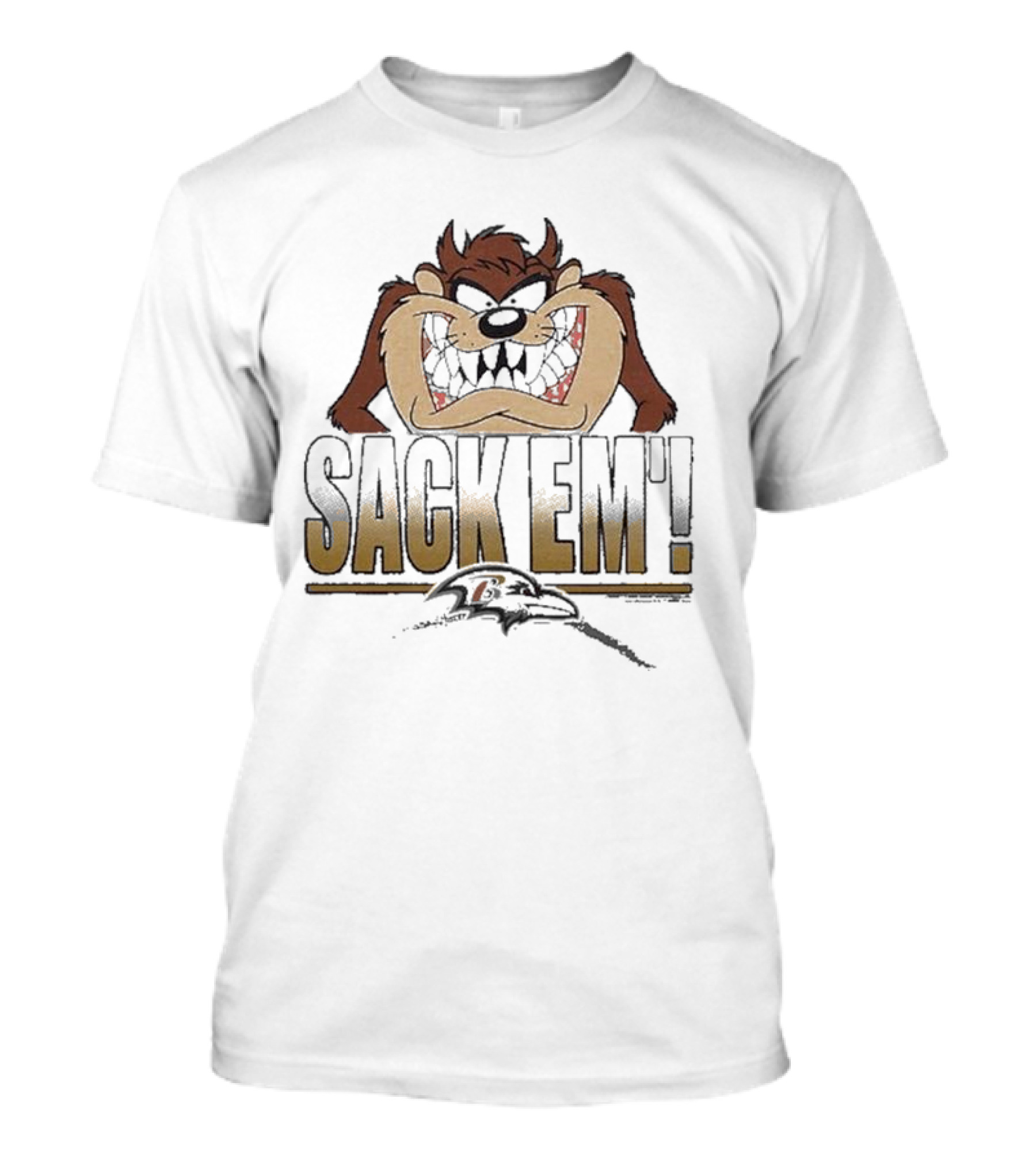 Looney Tunes Taz Sack Em Baltimore Ravens T-Shirt