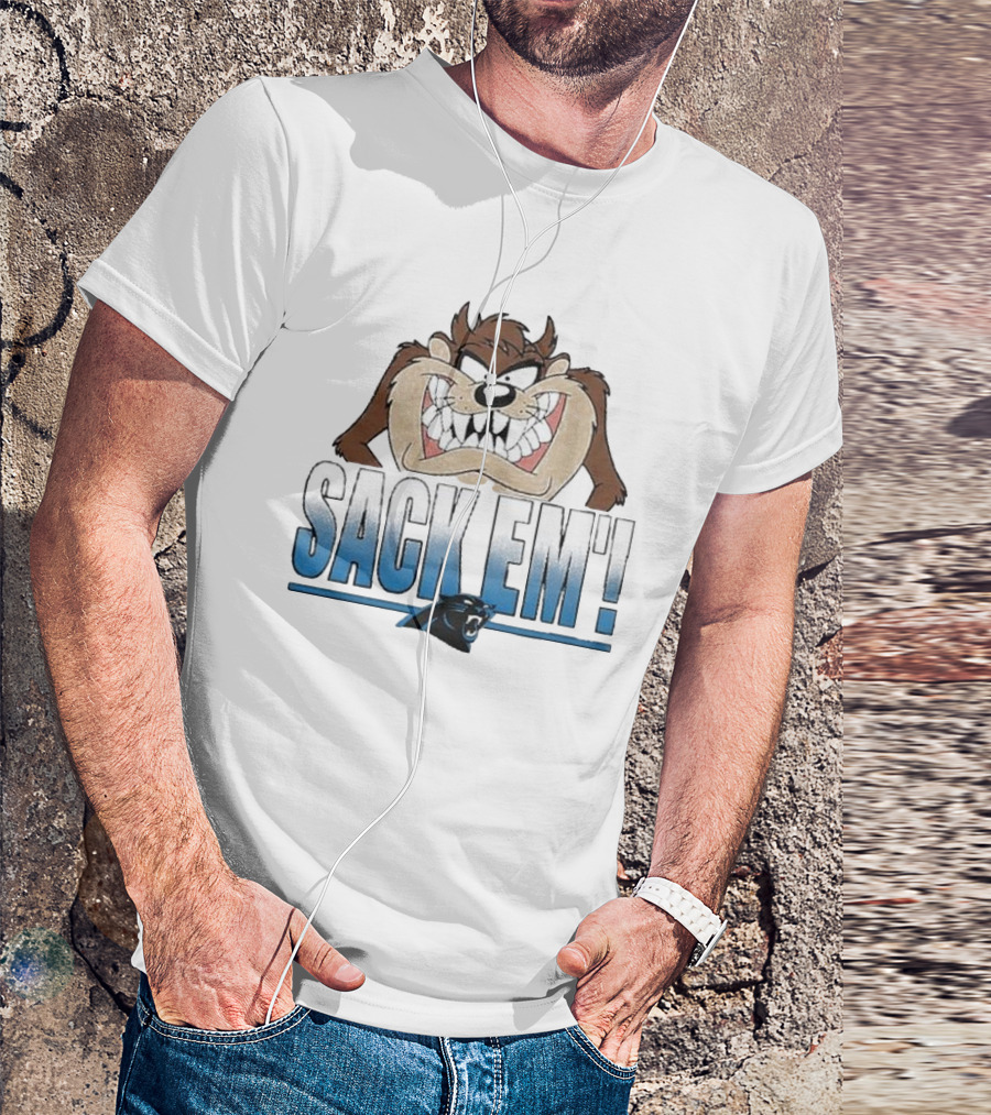 Looney Tunes Taz Sack Em’ Carolina Panthers T-Shirt