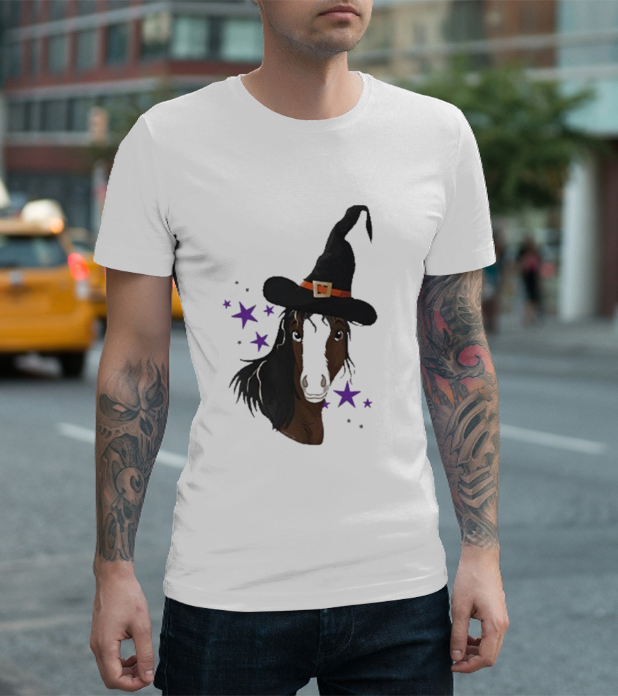 Katie Van Slyke Mini Witch Horse with Stars T-Shirt