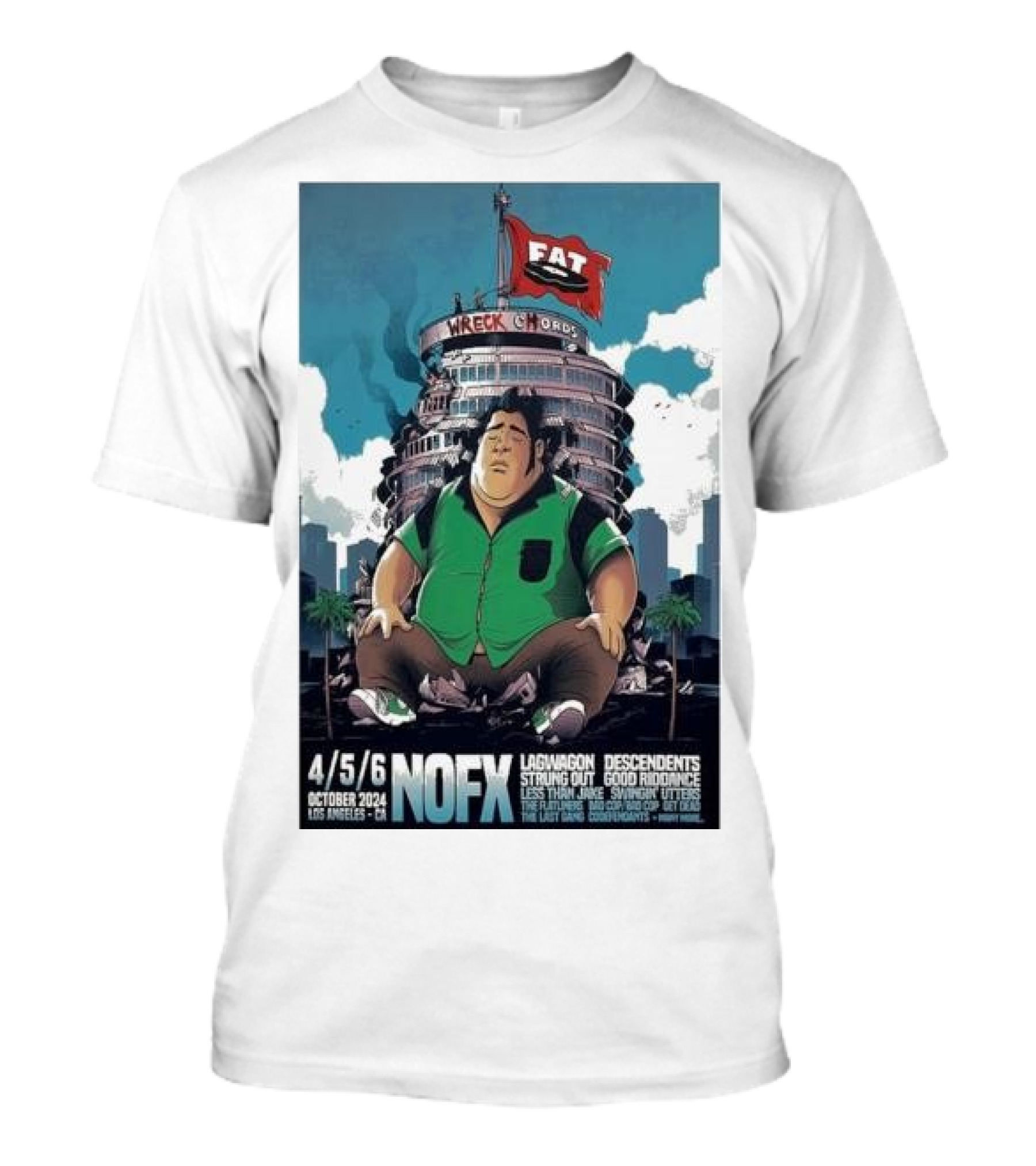 NOFX Fat Wreck Chords October 4-6 2024 Los Angeles With Lagwagon, Descendents, Strung Out, Good Riddance, Less Than Jake, Suicide Machines, Get Dead T-Shirt