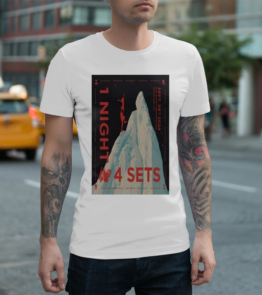 STS9 Red Rocks September 29 2024 One Night Four Sets Mountain Climber T-Shirt