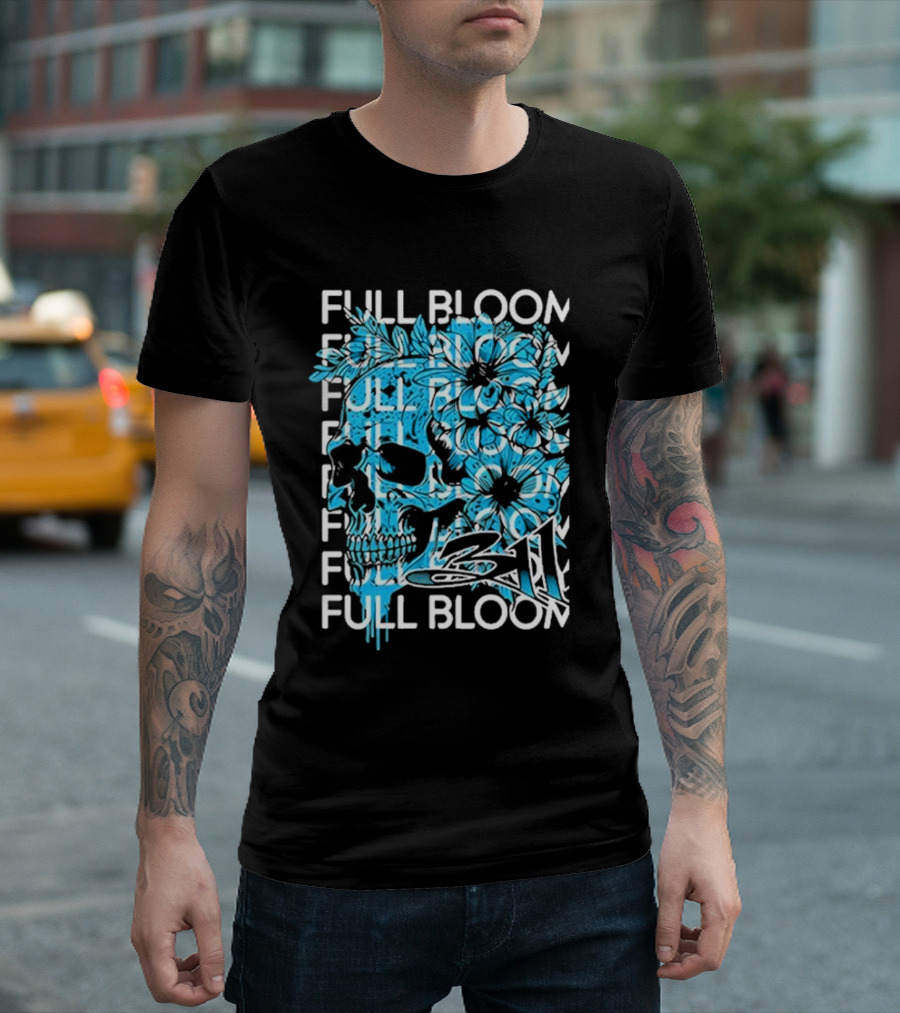 311 Band Full Bloom Skull Flower Repeat T-Shirt
