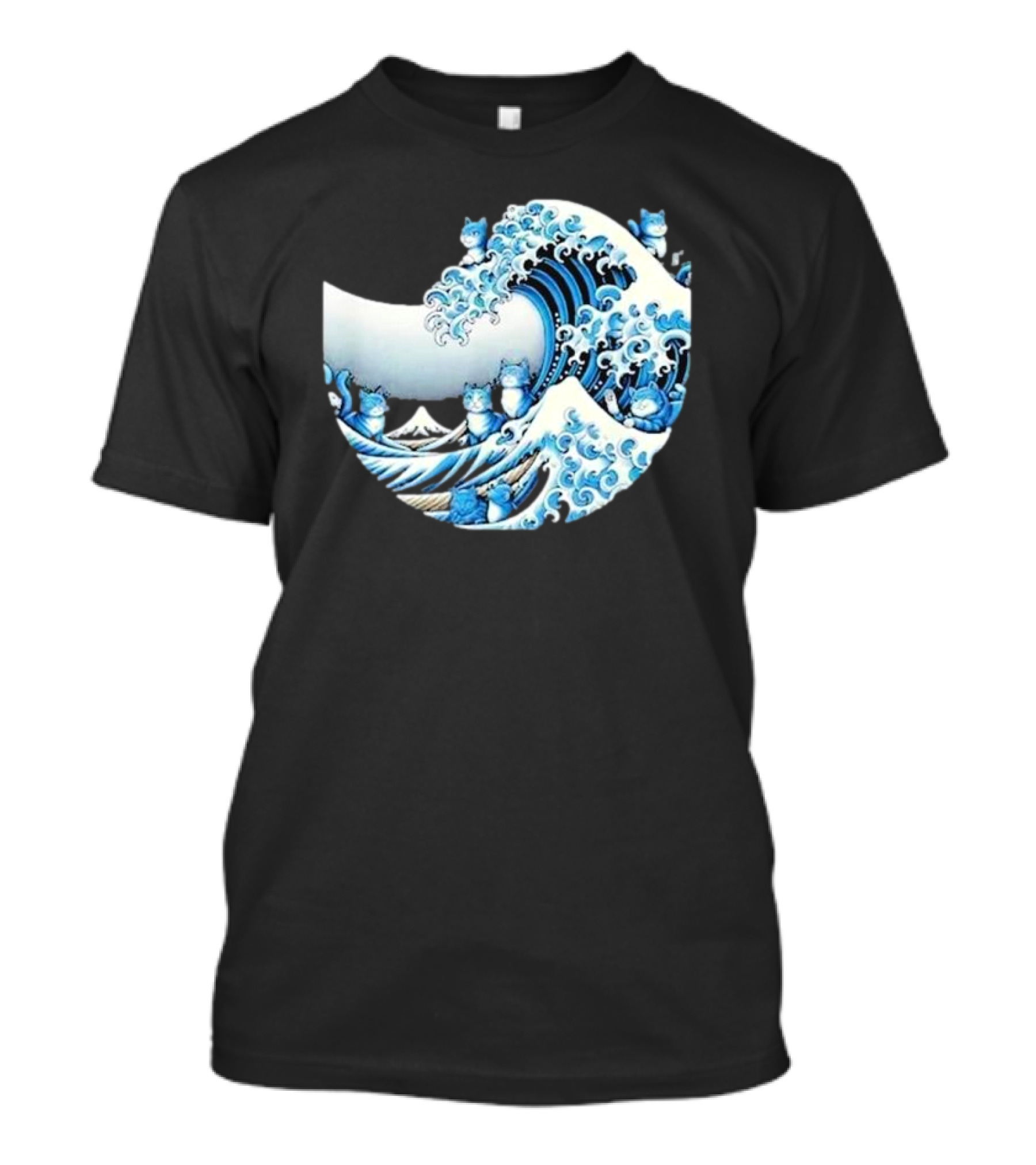 Wave Of Blue Cats In Great Wave Style For Kamala T-Shirt