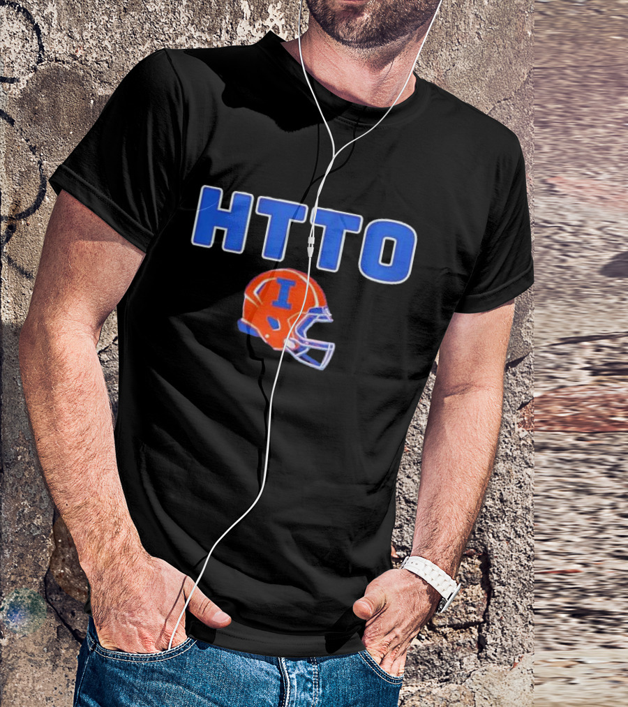 HTTO Illinois Fighting Illini Football Helmet T-Shirt