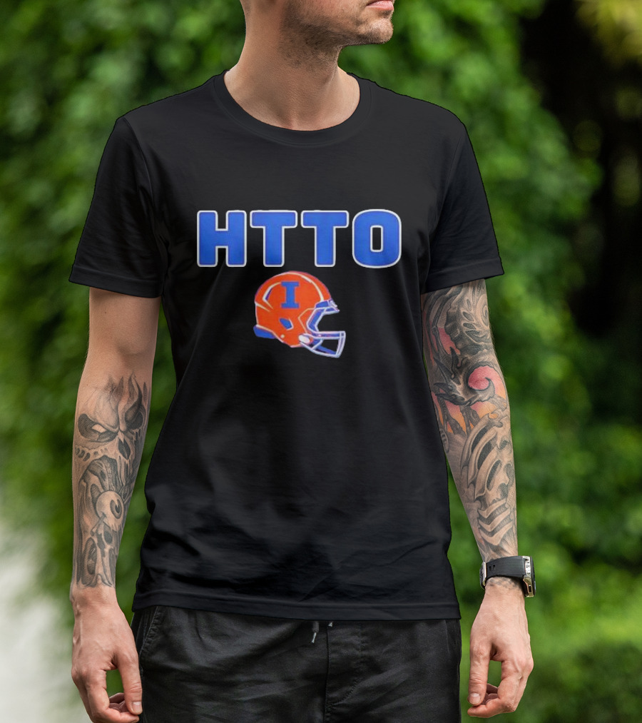 HTTO Illinois Fighting Illini Football Helmet T-Shirt