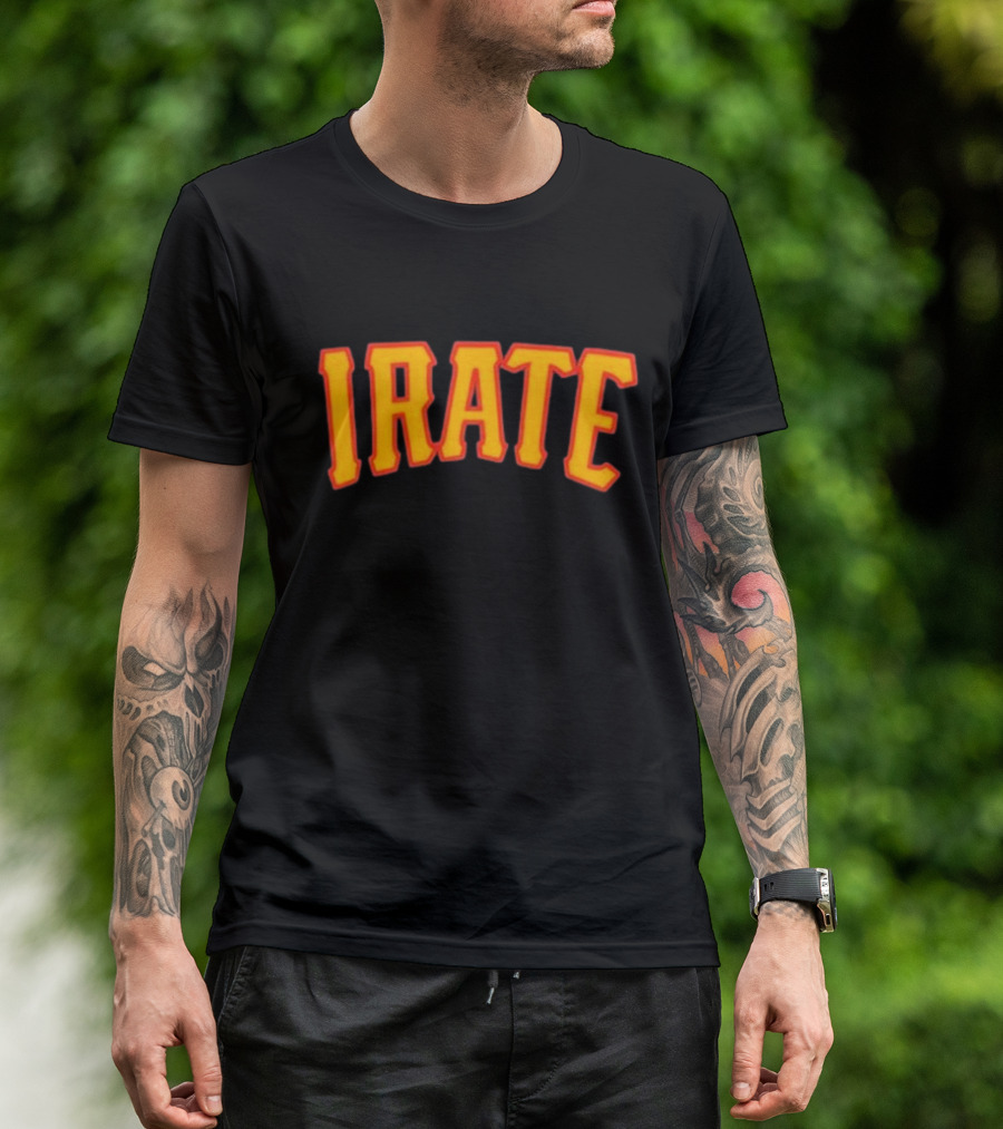 Irate Pgh Irate Retro Bold Text Arch T-Shirt