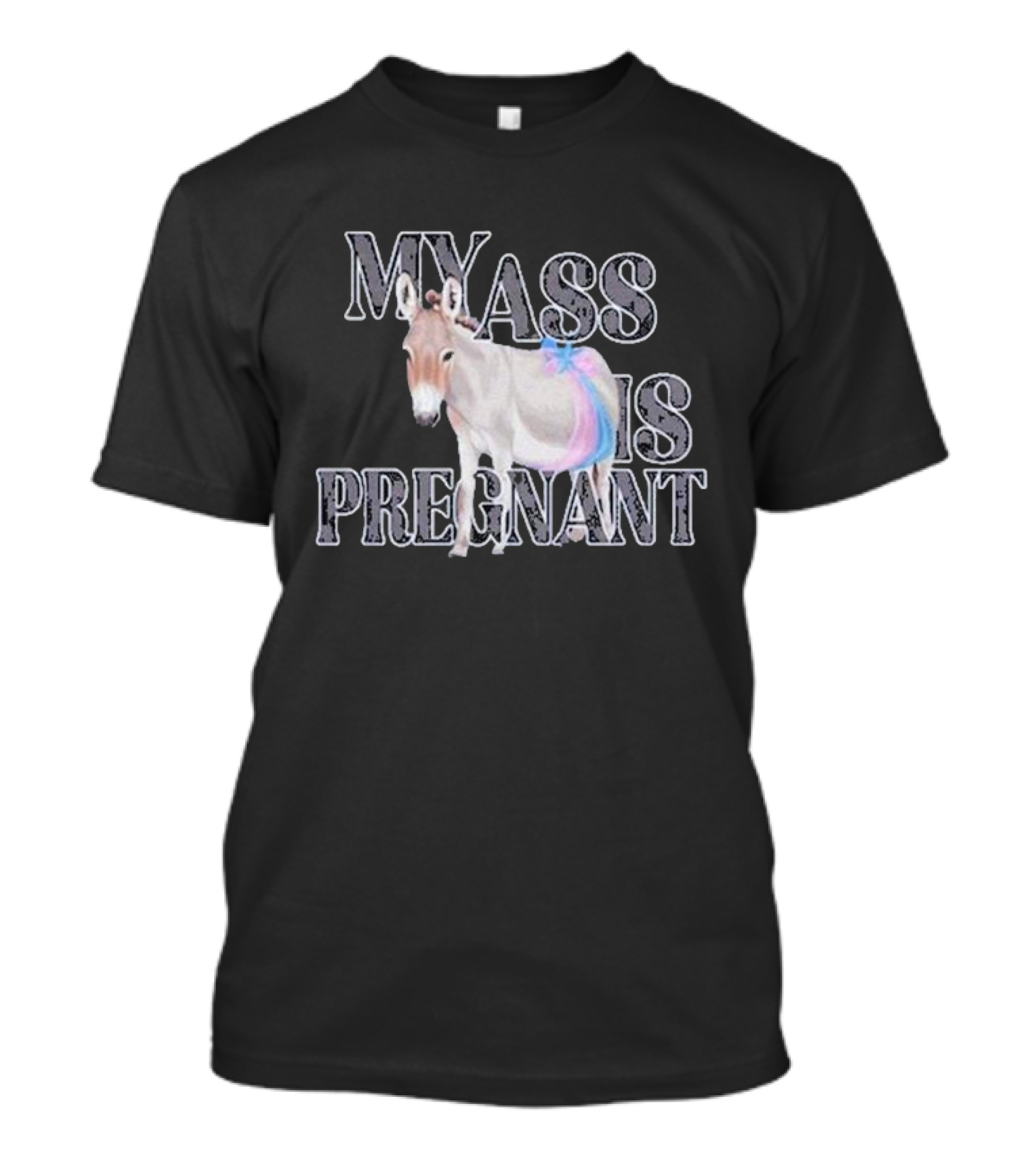 My Ass Is Pregnant Donkey Illustration With Text T-Shirt