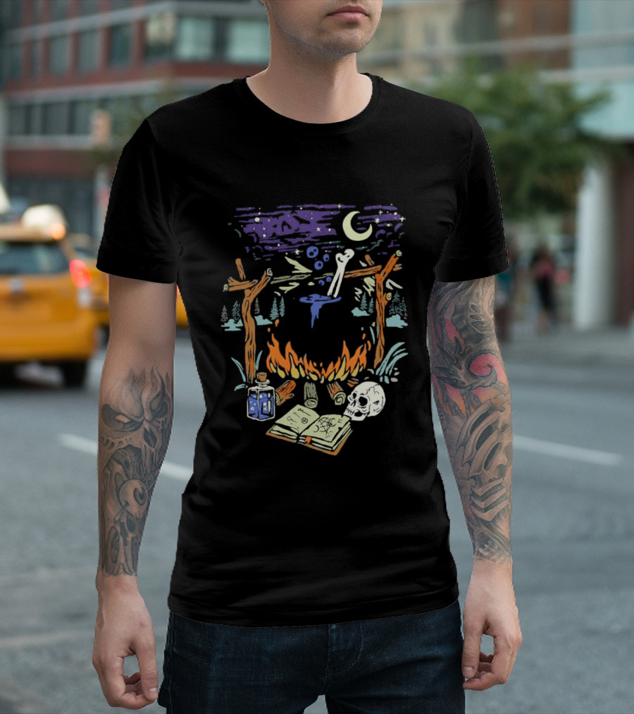 Mystic Brew Intotheam Moonlit Forest Ritual Potion And Skull T-Shirt