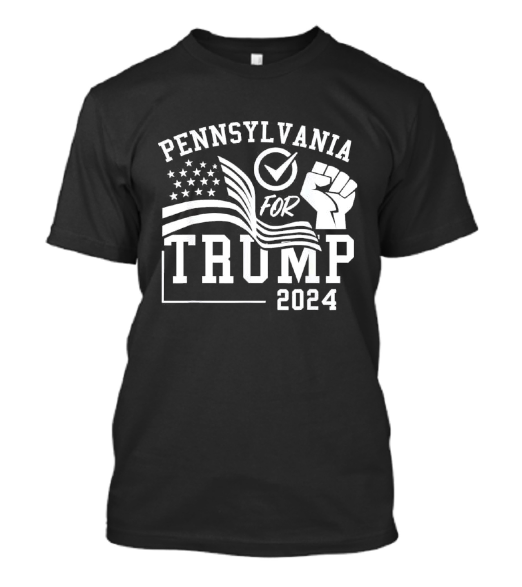 Pennsylvania For Trump 2024 Election Fight MAGA With Flag And Fist T-Shirt