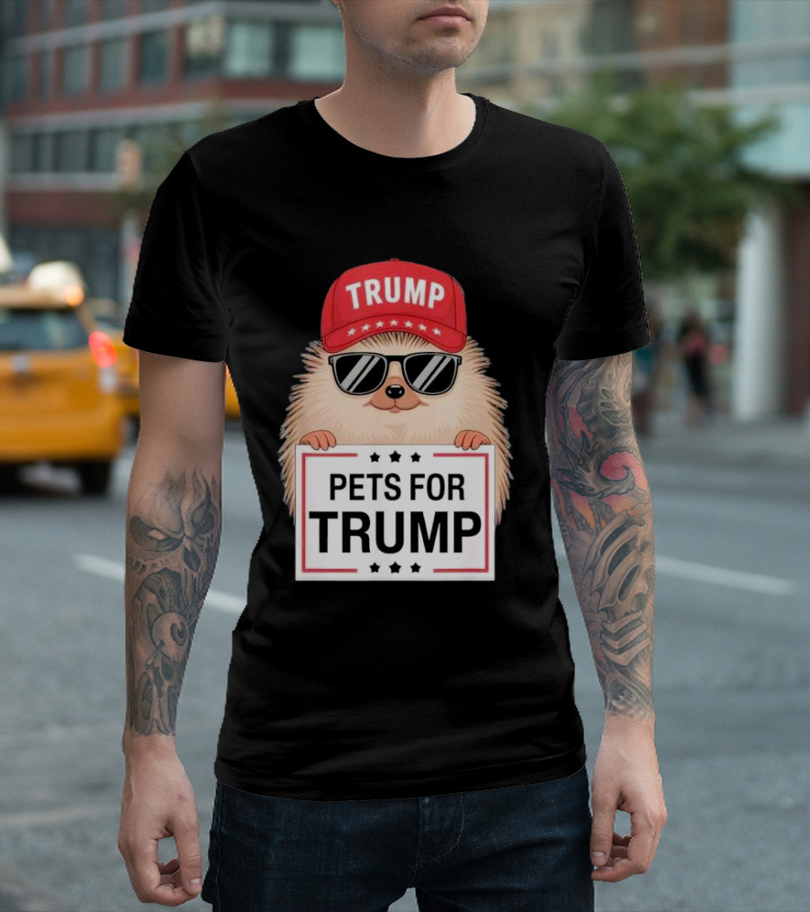 Pets For Trump Duck Cat Dog Donald Trump Debate 2024 Campaign Hat Sunglasses T-Shirt