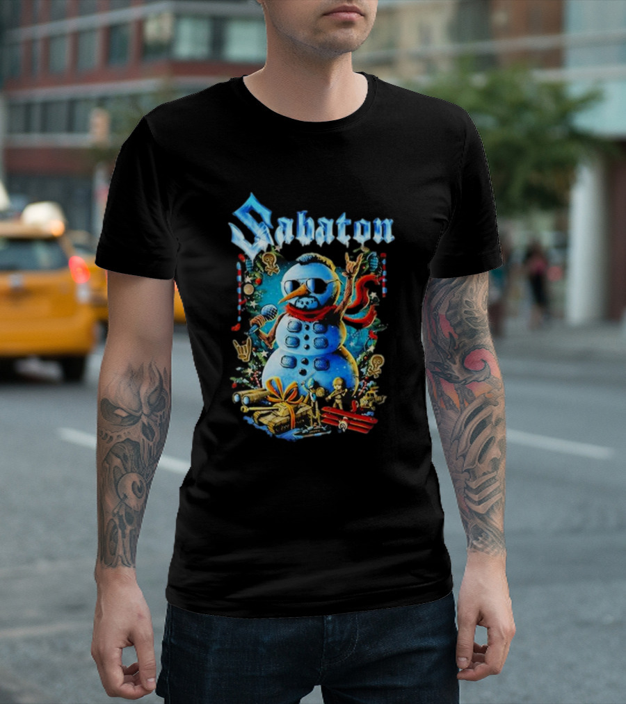 Sabaton Snowman Rock Xmas Party T-Shirt