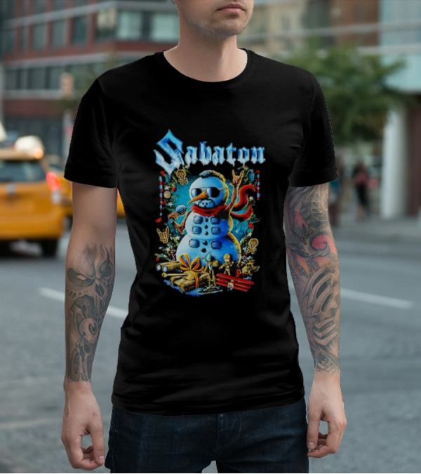 Sabaton Snowman Rock Xmas Party T-Shirt