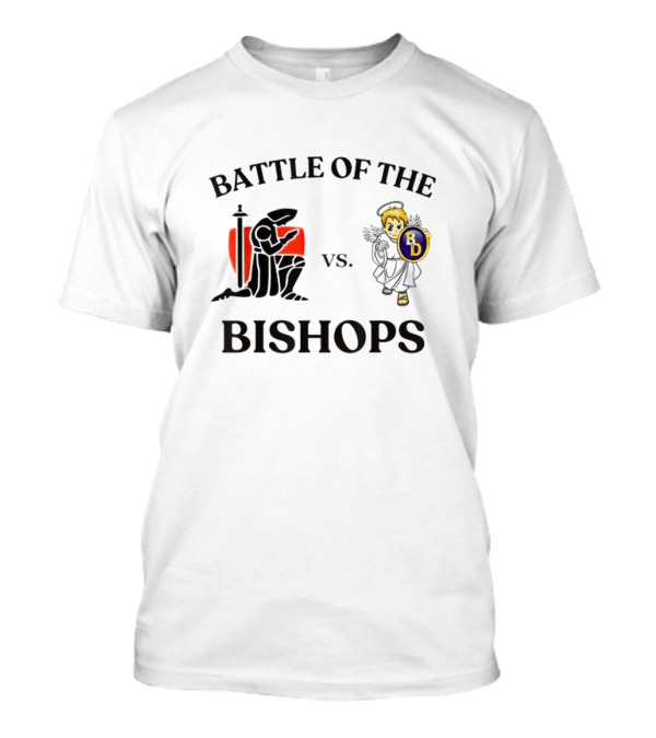 Battle Of The Bishops Vs. Black Knight And Angel Holding Shield T-Shirt