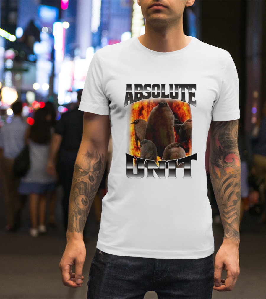 Absolute Unit Penguin Fire Bootleg Rap T-Shirt