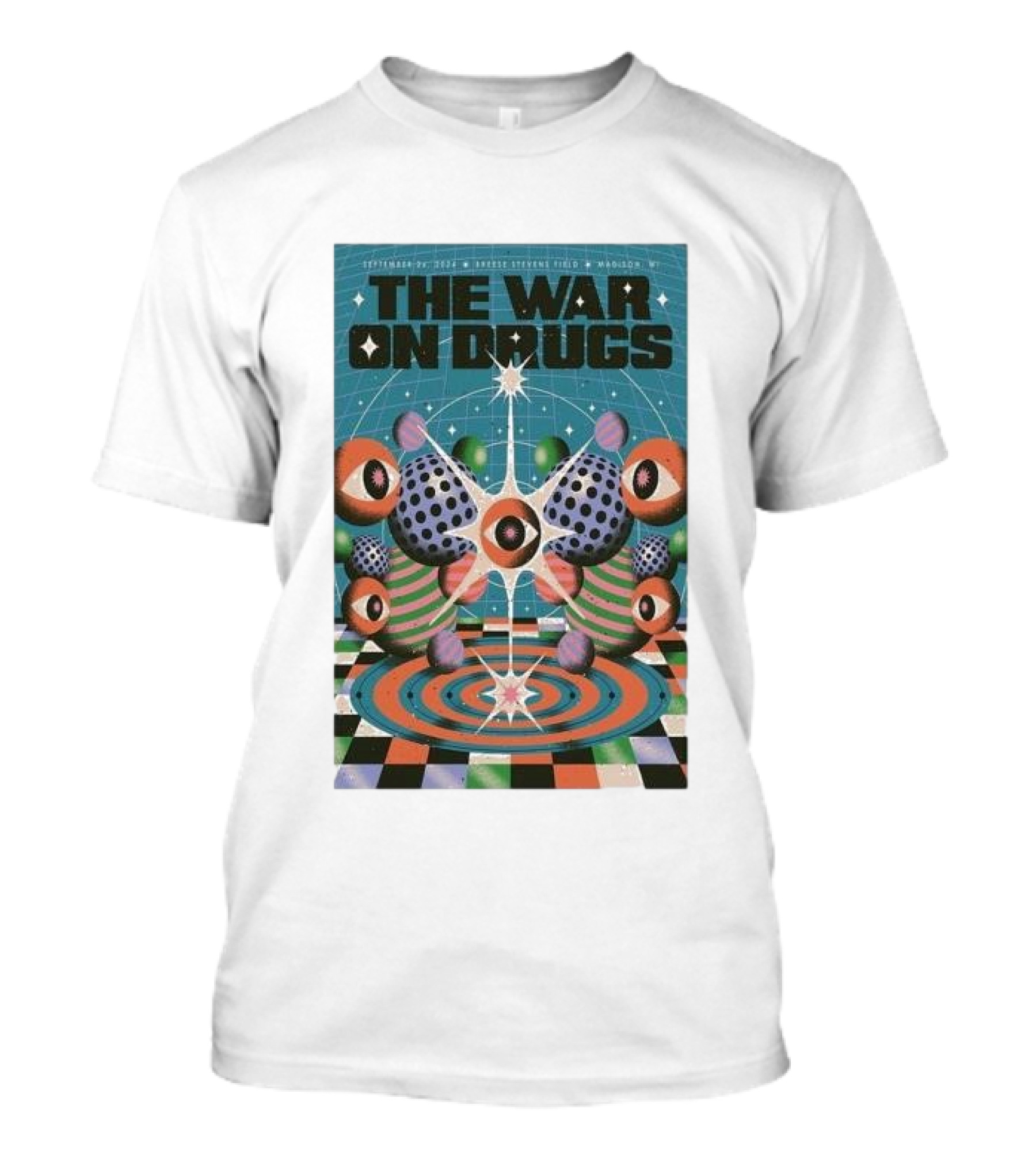 The War On Drugs Concert At Breese Stevens Field Madison WI September 26 2024 Psychedelic Eye T-Shirt