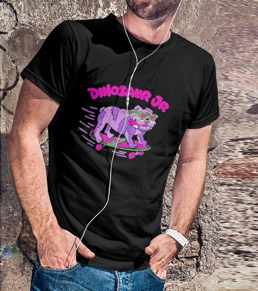 Dinosaur Jr Skateboard Bulldog Neon T-Shirt