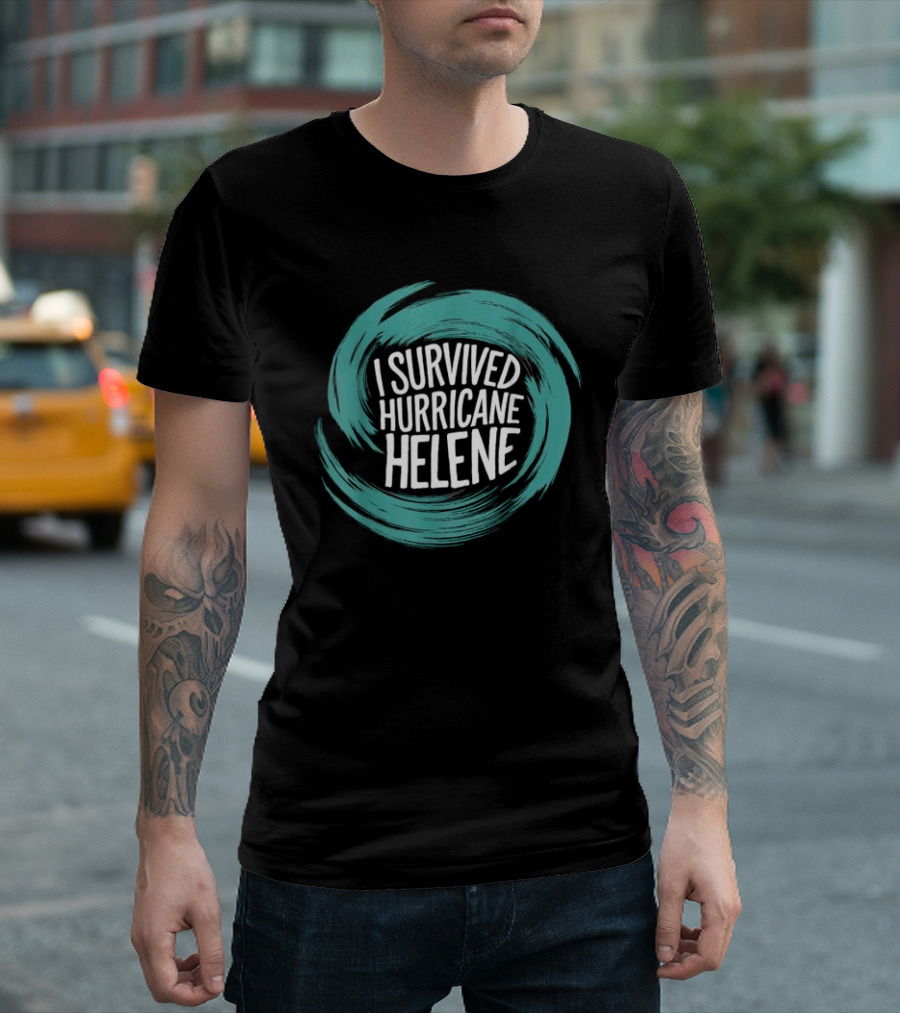 I Survived Hurricane Helene Circular Swirl T-Shirt