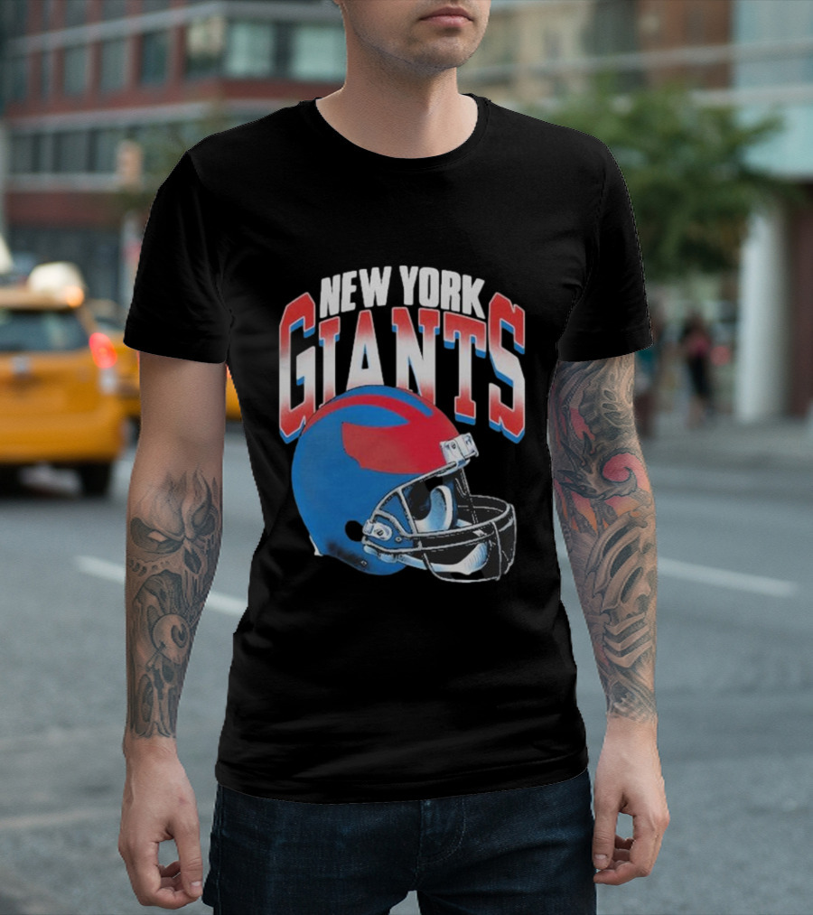 NEW YORK GIANTS GRADIENT HELMET BLUE RED T-Shirt