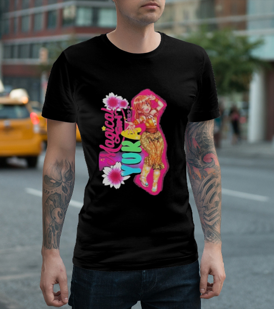 Magical Girl Yuka Sakazaki Vibrant Floral T-Shirt